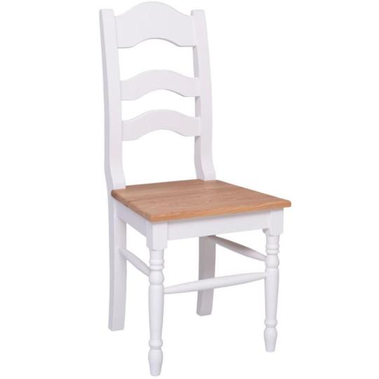 klasicka biela jedalenska stolicka rustikalny mediteransky country vintage balaton provansalsky styl nabytok hneda masivny drevo.jpg